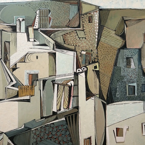 Γιάννης Γαΐτης, Φηρά Σαντορίνης, 1953, από την έκθεση «60 χρόνια ΜΙΕΤ- Αναγνώσεις μιας συλλογής» στο Μουσείο Μπενάκη