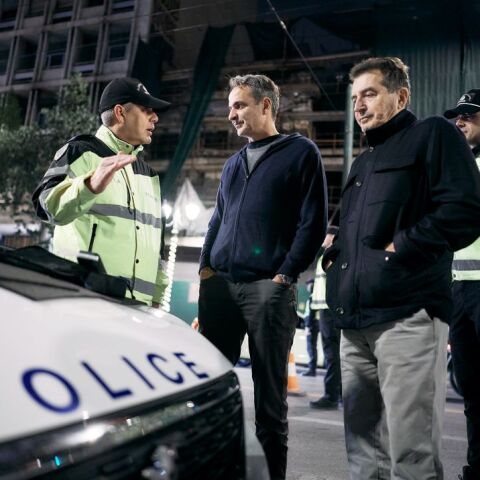 Ο Κυριάκος Μητσοτάκης σε παλαιότερη επίσκεψή του σε ελέγχους αλκοτέστ