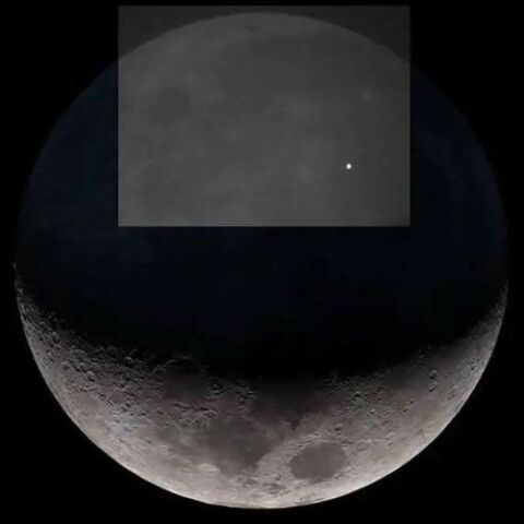 Η στιγμή της πρόσκρουσης μετεωρίτη με την επιφάνεια της Σελήνης, όπως την κατέγραψε το πλήρωμα του Artemis ΙΙ