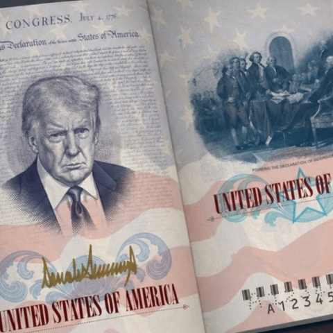 Διαβατήριο με την εικόνα μορφή του Τραμπ κυκλοφορούν οι ΗΠΑ για τα 250 χρόνια από την Ανεξαρτησία