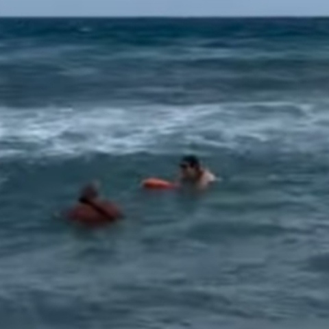Ναυαγοσώστης στα Χανιά πάλεψε με τα κύματα για να σώσει κολυμβήτρια - Βίντεο