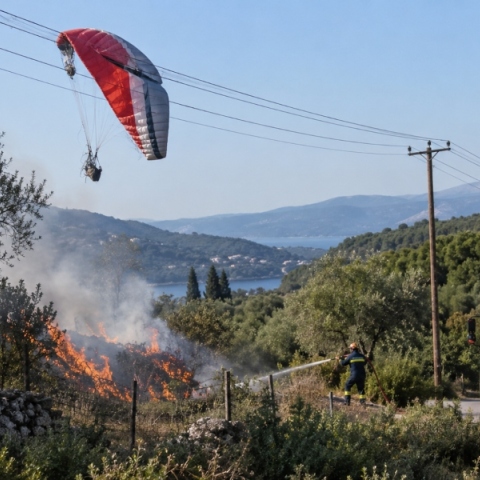 Θεσπρωτία: Αλεξίπτωτο πλαγιάς έπεσε σε καλώδια της ΔΕΗ – Προκλήθηκε πυρκαγιά