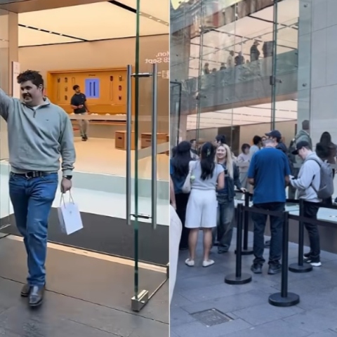 Ουρές έξω από το κατάστημα της Apple στο Σίδνεϊ για το πρώτο iPhone 18 της αγοράς