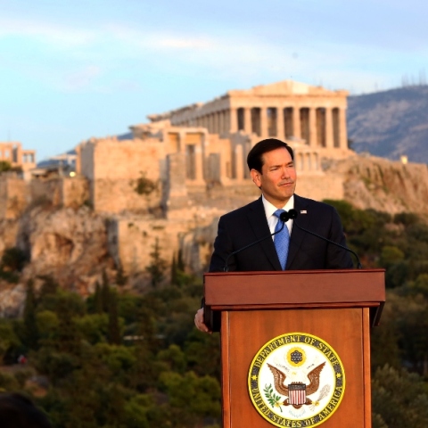 Ο Έλον Μασκ ανάρτησε την ομιλία του Ρούμπιο από την Πνύκα στον λογαριασμό του στο Χ