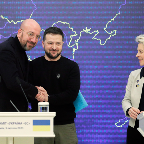 Η ηγεσία της Ένωσης βρίσκεται στο Κίεβο για τη Σύνοδο Ουκρανίας-ΕΕ @EPA