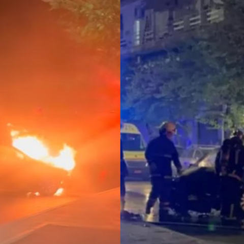 «Ακούστηκε σαν έκρηξη»: Σοκαριστικό τροχαίο στη Θεσσαλονίκη - ΙΧ έπεσε σε βιτρίνα και πήρε φωτιά 