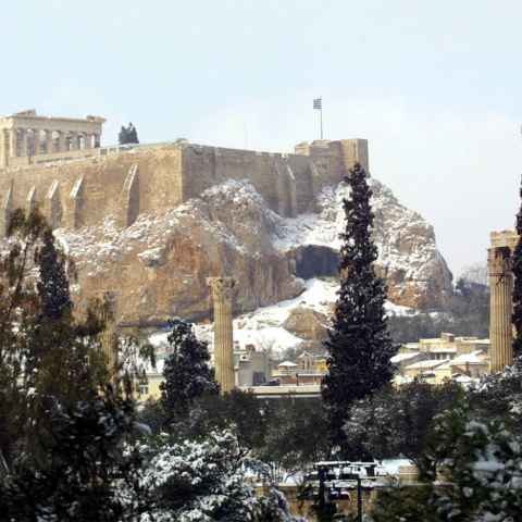Χιονόπτωση στην Αττική 