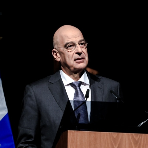 Ο υπουργός Εθνικής Άμυνας, Νίκος Δένδιας στην εκδήλωση για τον εορτασμό της Ημέρας των Ενόπλων Δυνάμεων, στο Μέγαρο Μουσικής Αθηνών