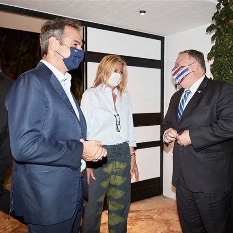 Ο Μάικ Πομπέο με τον Κυριάκο Μητσοτάκη