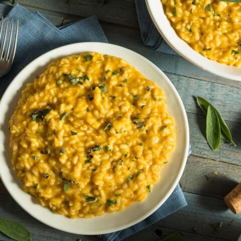 Ριζότο κολοκύθας με φασκόμηλο