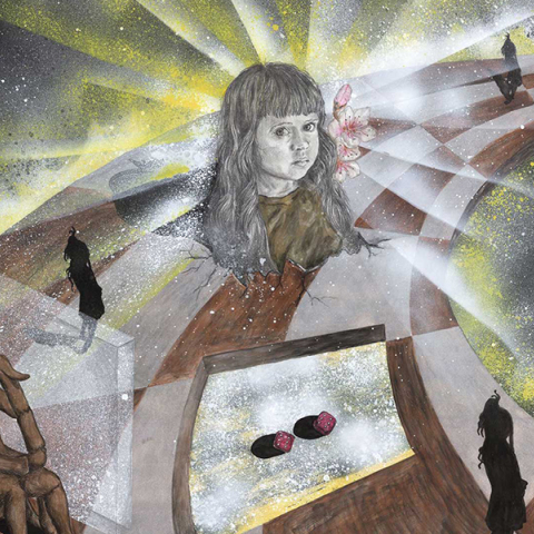 Eυθύμιος Πουρνάρας, ''Blossomed Almond Tree'', μεικτή τεχνική σε χαρτί