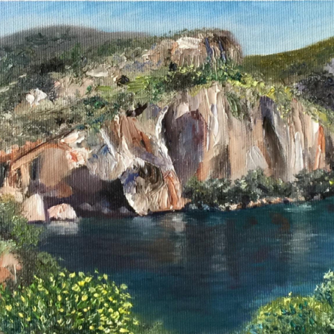 Sidan Ghazi, Λίμνη Βουλιαγμένης, 20x30cm, Λάδια σε καμβά
