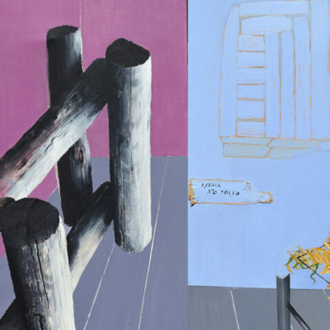 Κυριάκος Μορταράκος, Χωρίς τίτλο, Δίπρτυχο, λάδι σε καμβά, 130χ100 εκ., 2022 Β