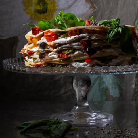 Τούρτα Ratatouille με κατσικίσιο τυρί