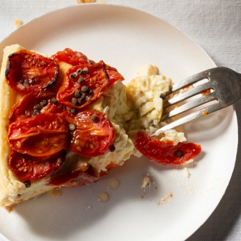 Τάρτα flan με ντοματίνια