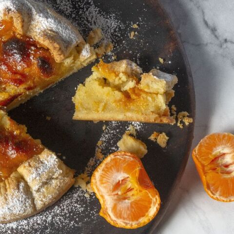 Συνταγή για τάρτα αμυγδάλου με μαρμελάδα μανταρίνι και μαστίχα