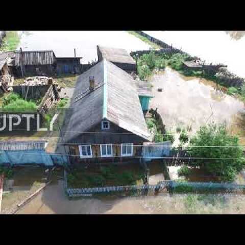 Russia: Drone captures heavy flooding in Siberia