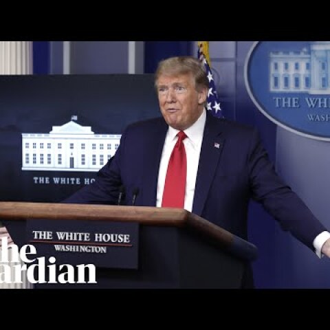 Trump plays campaign-style video attacking press at White House briefing
