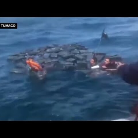 Drug smugglers found floating on packages of cocaine in the Pacific Ocean