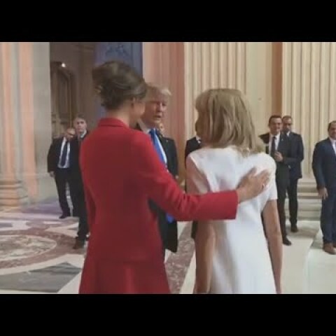 Trump tells French First Lady she's in 'good shape'