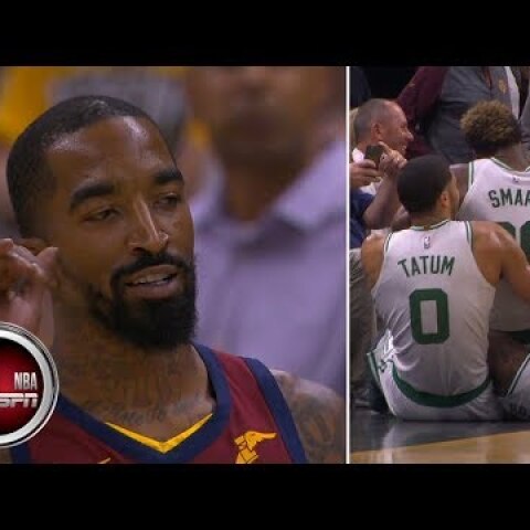 JR Smith waves goodbye to Marcus Smart after Cavs-Celtics scuffle | NBA Preseason Highlights