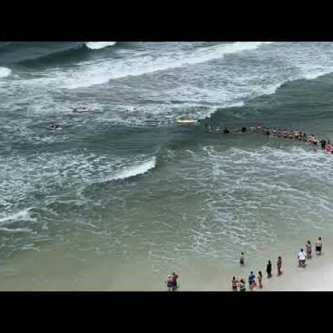 Human chain in Panama City Beach