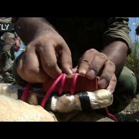 Syrian army sappers detonate explosives near Latakia