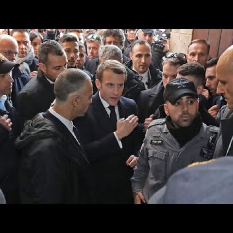 President Macron loses temper with Israeli security in Jerusalem's Old City