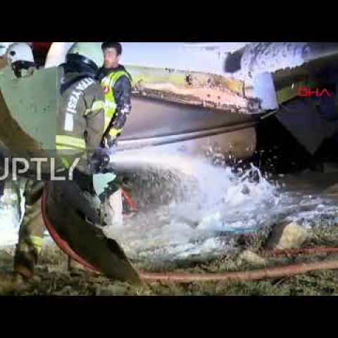 Turkey: Rescue operation at plane crash scene