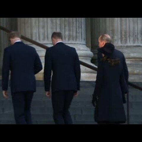 Princes William and Harry arrive for Grenfell memorial service