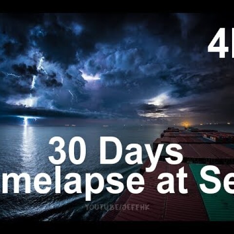 30 Days Timelapse at Sea | 4K | Through Thunderstorms, Torrential Rain & Busy Traffic