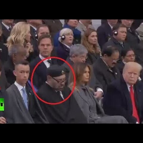 Moroccan king power naps during Macron’s WWI centenary speech