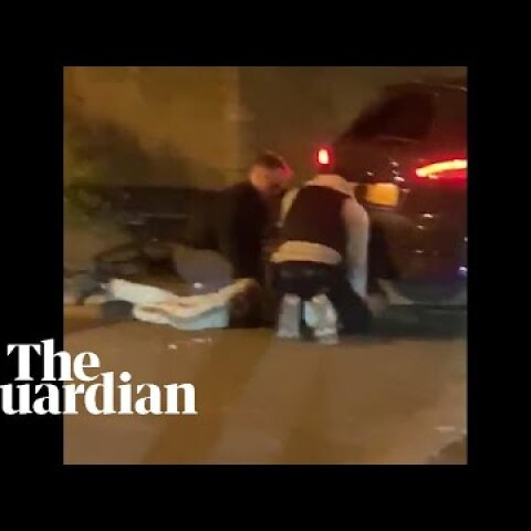 Footage shows black man being kneed in the face by police during stop and search