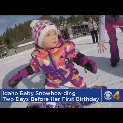 Baby Snowboarder! Hitting The Slopes Before Her First Birthday