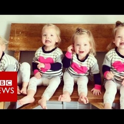 Quadruplets: Mum with four two-year-olds - BBC News