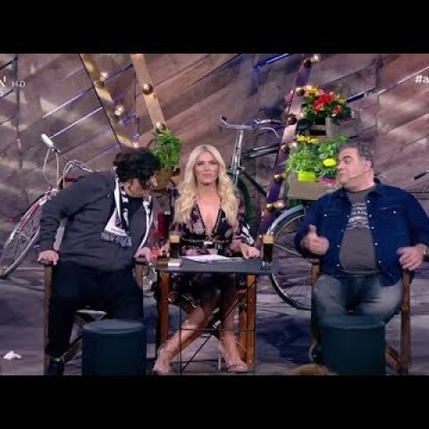 Η Κατερίνα Καινούργιου παρέα με τους Δημήτρη Σταρόβα & Λάκη Λαζόπουλο στο Αλ Τσαντίρι Νιουζ 16/4/19