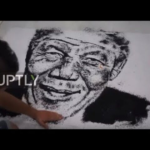 Algerian artist uses coffee, salt and coal to create celebrity drawings *TIMELAPSE*