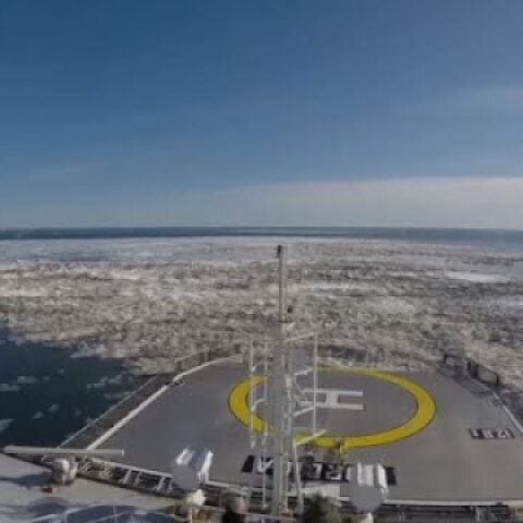 Raw: Time-Lapse of Icebreaker in Arctic Circle