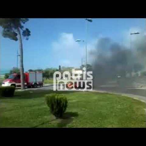 Πύργος: Φωτιά σε αυτοκίνητο - Σώθηκε από θαύμα ο οδηγός