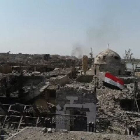 Drone Video Shows Mosul Destruction, Airstrikes