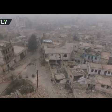 Drone footage captures devastation of east Aleppo