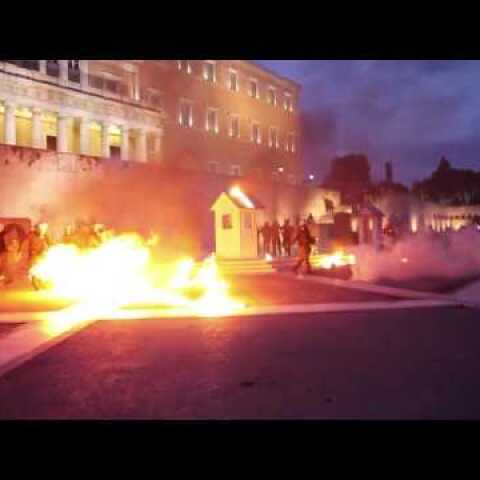 Anarchists storm the greek parliament during the 2nd day of anti-austerity riots (Greece, 18/5 riot)