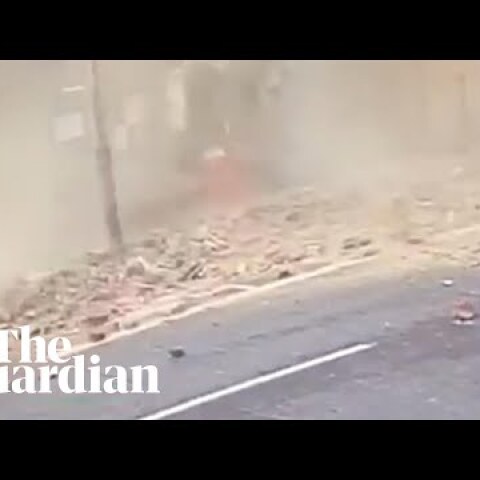 Near miss as wind blows bricks off east London roof