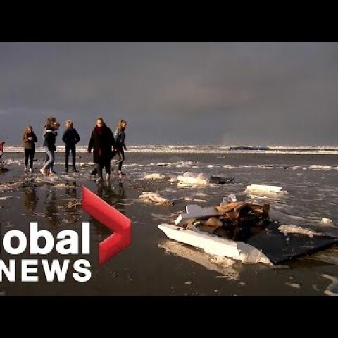 Boxes of electronics wash ashore on Dutch island after accident involving cargo ship