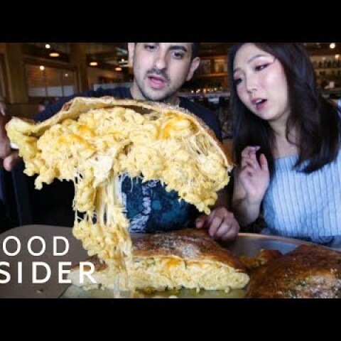 We Tried A Calzone Stuffed With 10 Pounds Of Pasta