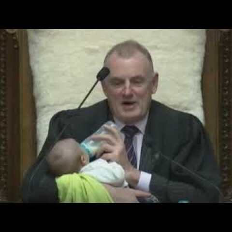 New Zealand's Speaker feeds baby during parliament debate