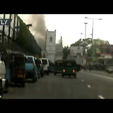 Sri Lanka blasts: Moment of Colombo church explosion caught on dashcam