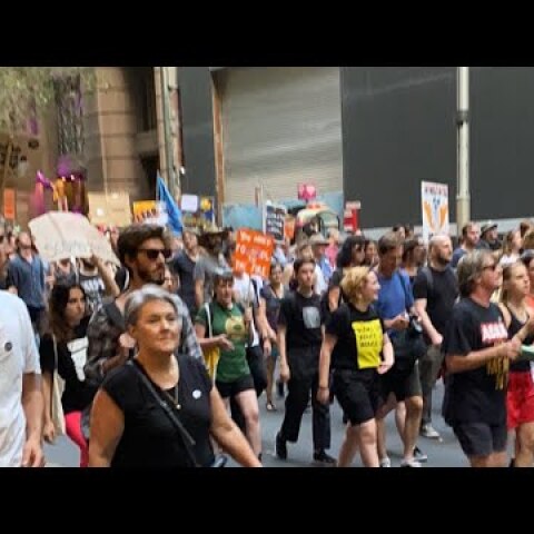 Live protests against the Australian government in Sydney, Australia