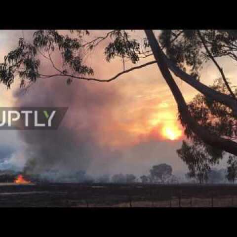 France: Planes and fire engines battle huge forest fires in Corsica
