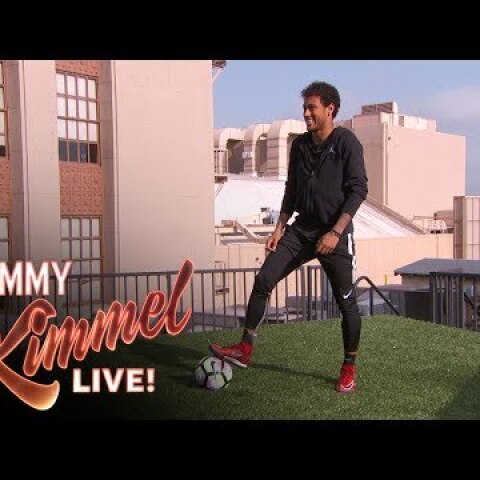 Neymar Jr. Attempts Terrifying Shot from Jimmy Kimmel’s Roof
